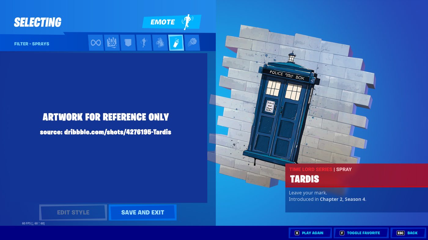 Concept mockup for the TARDIS spray